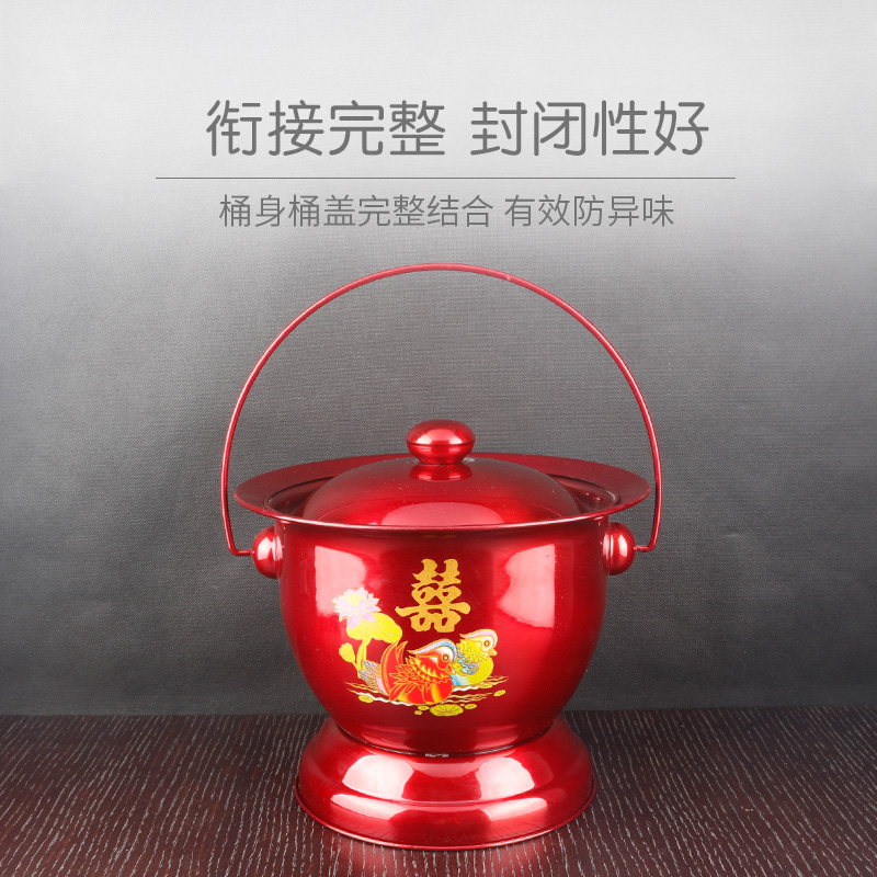 加厚不锈钢痰盂小痰盂座便器家用儿童老人起夜尿桶婚庆陪嫁子孙桶