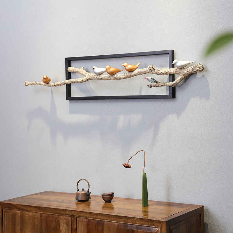 客厅电视背景墙面装饰壁饰餐厅挂件酒店墙上装饰品新中式玄关壁挂