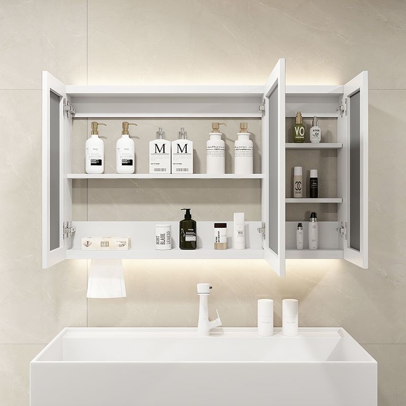 实木浴室智能镜柜单独挂墙式化妆室化妆镜洗手间镜子置物架收纳柜