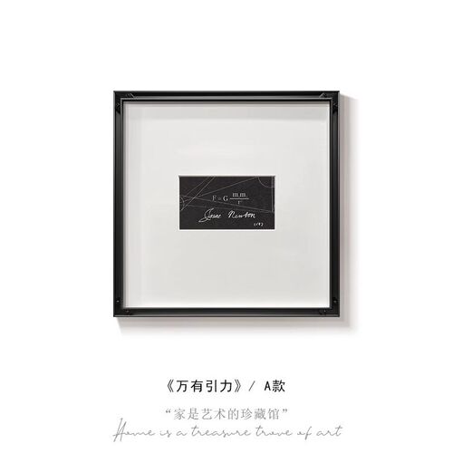 《万有引力》现代意式极简餐厅装饰画小众黑白艺术高级感客厅挂画