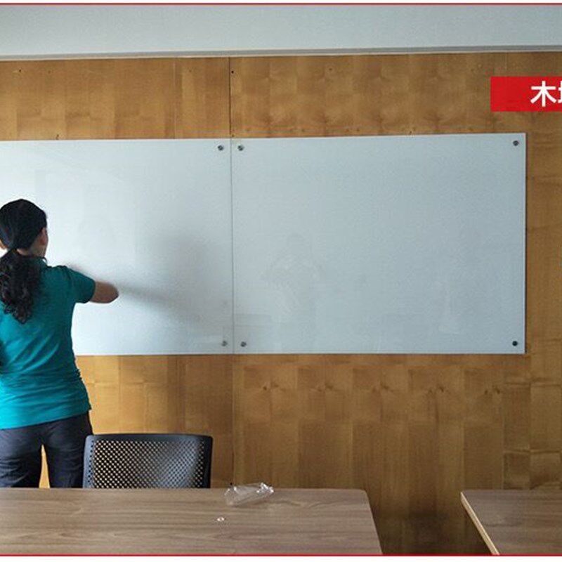 磁性钢化玻璃白板磁性挂式写字板白板会议办公教学玻璃黑板安装