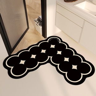 l型地垫浴室直角卫生间门口洗手台洗漱池吸水垫硅藻泥防滑可裁剪