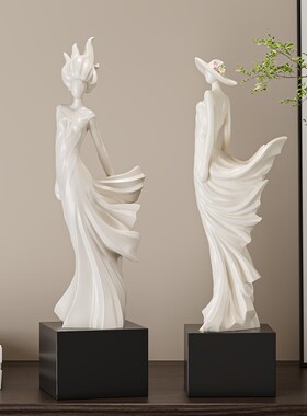 迎风丽影人物艺术摆件现代简约雕塑客厅玄关办公室书房酒柜装饰品