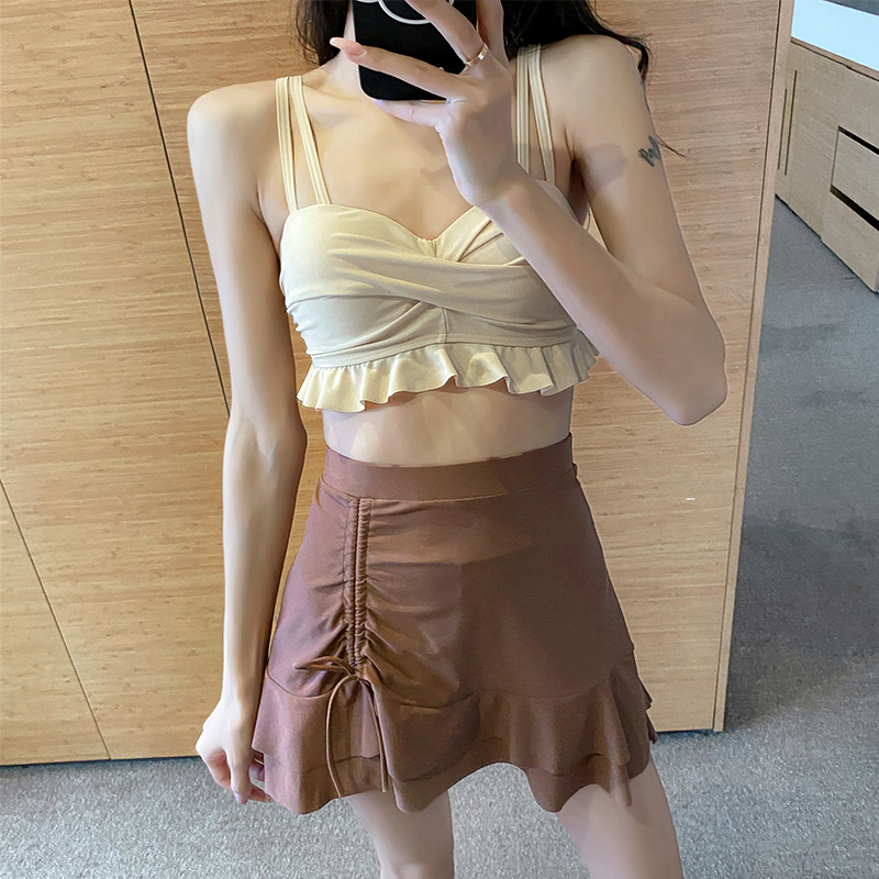 泳衣女三件套分体式保守遮肚显瘦学生2021年新款长袖韩国ins温泉