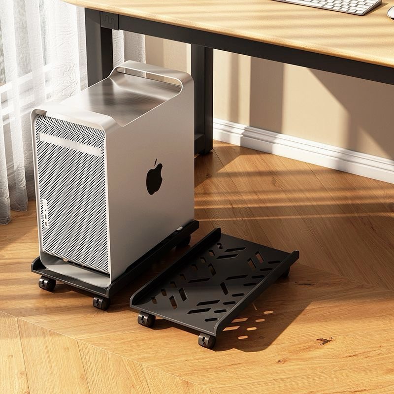 可移动台式电脑主机托架家用办公台式主机箱底座带滑轮置物架托盘