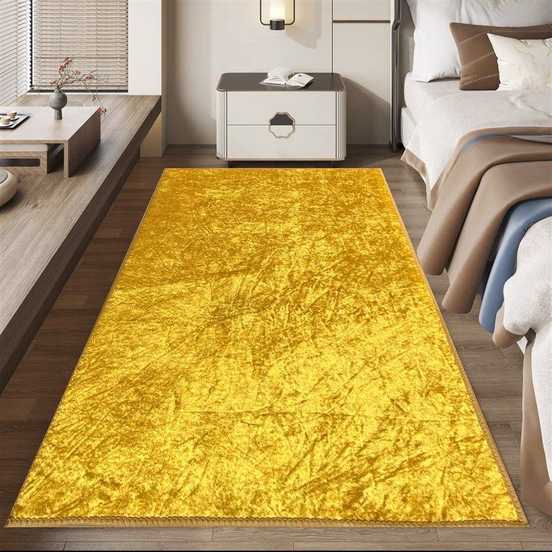 土金黄色地毯卧室床边毯踏者生财床前脚垫土黄色地垫房间满铺地毯,居家布艺,家用脚垫,淘宝优惠券,粉丝福利购,淘宝优惠卷