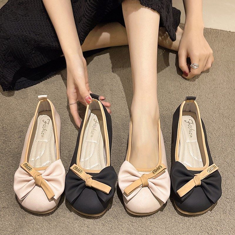 大码女鞋41到43软底不累脚单鞋女脚宽脚胖2025新款平底豆豆鞋瓢鞋,女鞋,浅口单鞋,淘宝优惠券,粉丝福利购,淘宝优惠卷