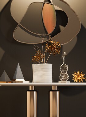 现代简约抽象白马玄关摆件样板房办公室壁龛大平层开放格软装饰品