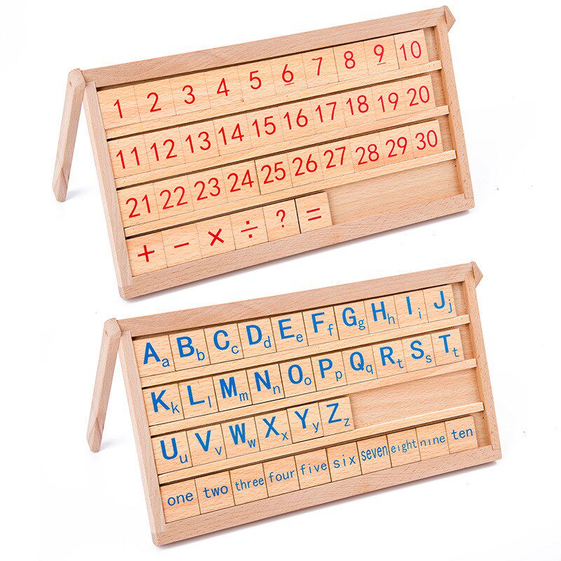 儿童多功能加减法数字运算绘画字母认知玩具木制计算架学习画板
