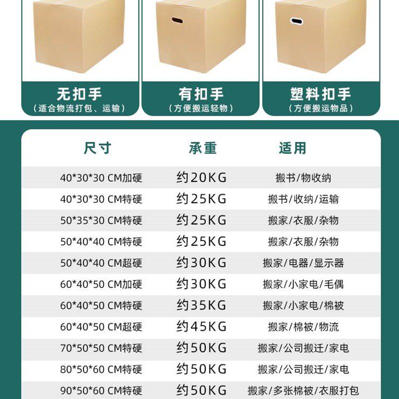 新款搬家用的打包纸箱子收纳整理箱加厚加硬带扣手大号包装周转物