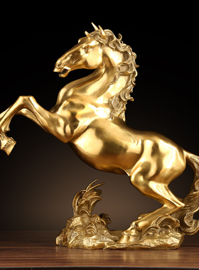纯铜马摆件跃马家居装饰品马到成功办公室摆设公司开业乔迁礼品