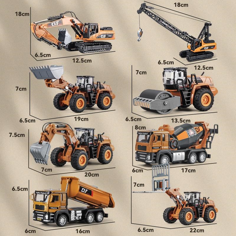 儿童挖掘机玩具车男孩挖土机合金工程车套装吊车小汽车模型3到6岁