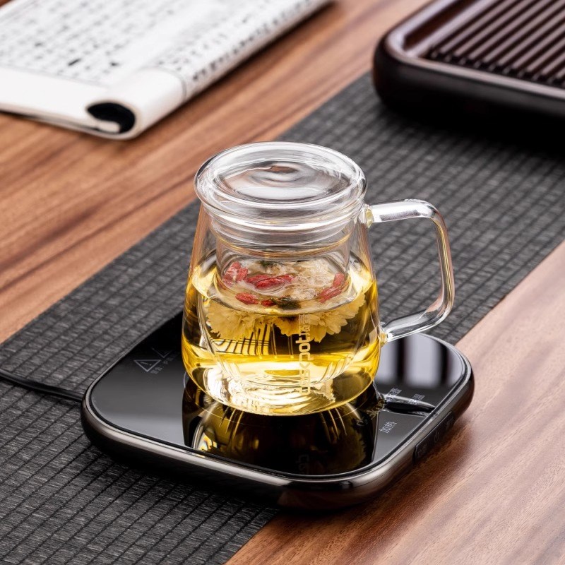 100度可烧水加热杯垫可调温w烧开水55智能恒温茶壶茶杯保温底座