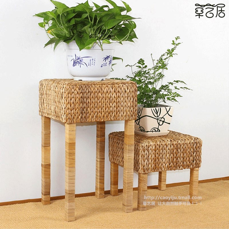 实木欧式藤编花架简约现代花架y阳台花盆架欧式客厅落地花架盆景