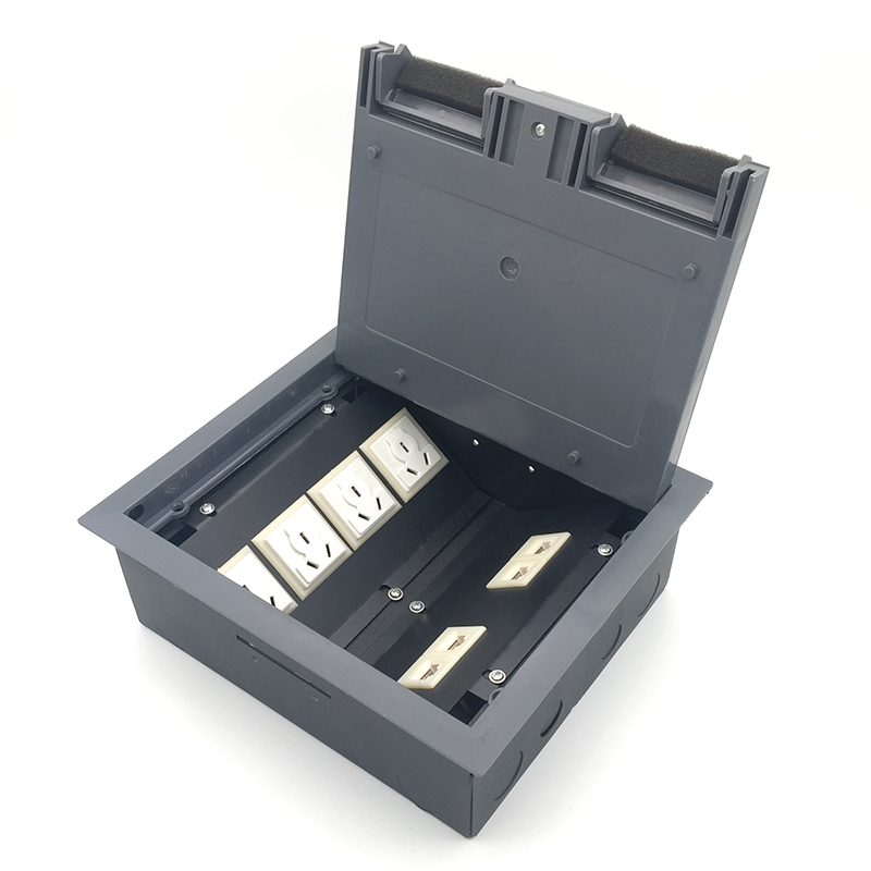 地毯式地插开启式隐藏架空静电地板不锈钢侧插四位86面板地毯插座