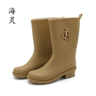 胶鞋 雨鞋 外穿雨天漂亮防水防滑中筒I水靴雨靴女夏季 女时尚 防水 款