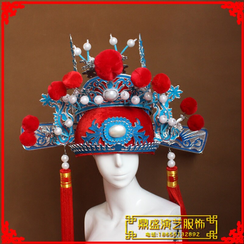 越剧服装/京剧盔帽/戏曲服装/戏剧用品N/点绸状元帽+女驸马套