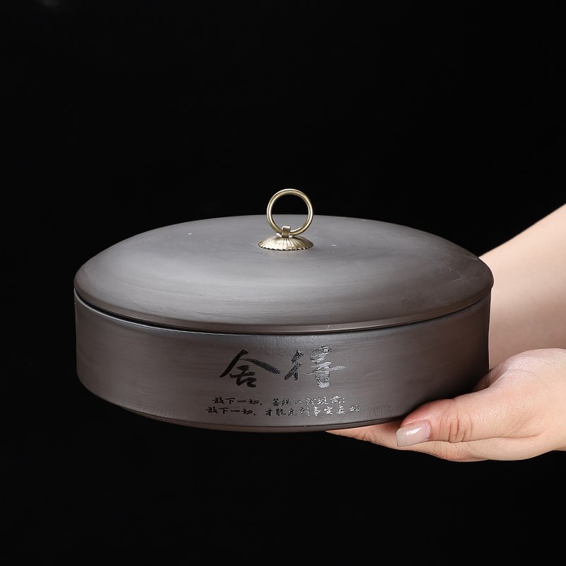 普洱茶饼盒紫砂茶叶罐储存罐陶瓷醒茶缸茶叶密封茶盒散茶存茶罐子