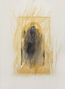 crisis art 37 艺术微喷装饰画黄色抽象挂画客厅办公室现代当代