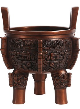 鼎盛千秋紫铜入己鼎摆件铜鼎办公室装饰品鼎工艺品铜制鼎客厅饰品