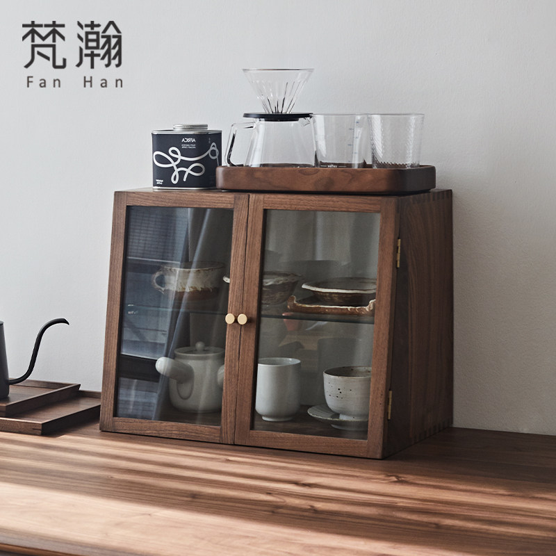 梵瀚 实木水杯桌面收纳柜厨房餐厅中古杯储物柜防尘餐具置物架,住宅家具,餐边柜,淘宝优惠券,粉丝福利购,淘宝优惠卷
