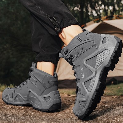 作战靴战术靴户外登山高帮鞋男款内增高10CM户外加绒棉保暖沙漠靴