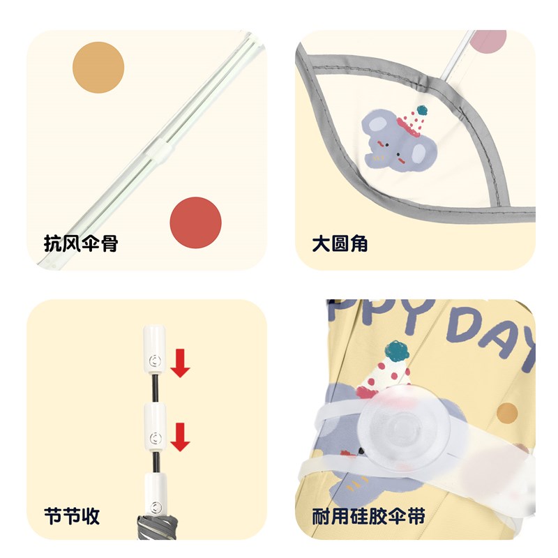 红鼻头儿童雨伞晴雨两用女孩双面圆角全自动折叠男学生上学伞