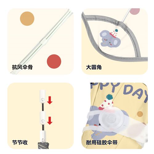 红鼻头儿童雨伞晴雨两用女孩双面圆角全自动折叠男学生上学伞