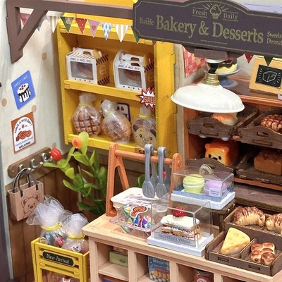 贝卡的面包店diy手工小屋房子模型别墅场景积木女孩礼物玩具