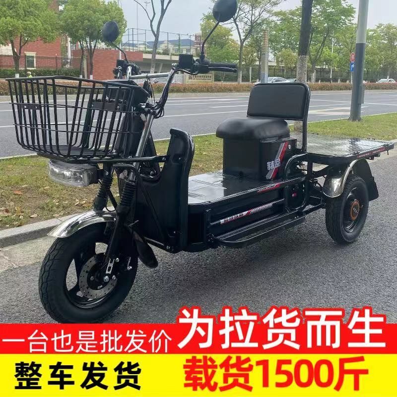 农用新款载重王电动三轮车载货快餐拉货K快递代步爬坡王家用送货