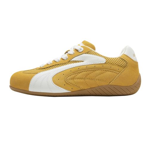 森果果 赛车鞋/黄白色德训鞋男2025夏季新款网面透气情侣鞋子板鞋