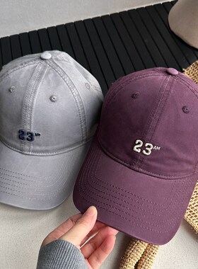 25春夏/加宽帽檐20cm巨显白酱紫色棒球帽男女款加大版修容显脸小