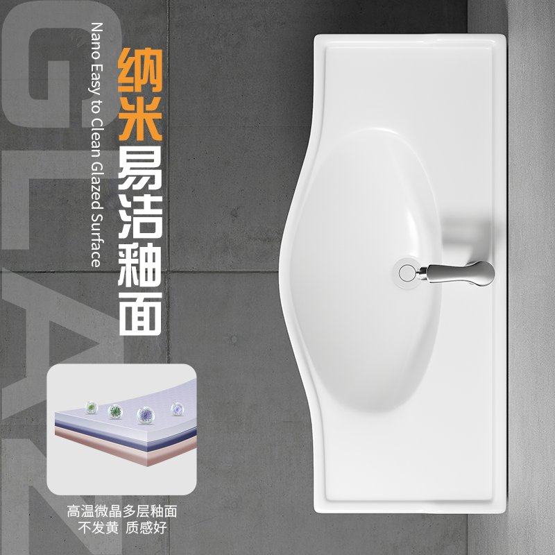 立柱式洗脸盆小户型化妆室一体陶瓷柱盆洗手池酒店工程阳台洗漱台