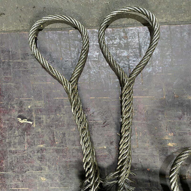 手工编头双扣插编钢丝绳起重吊y装用吊车钢丝绳吊索具插编头30公