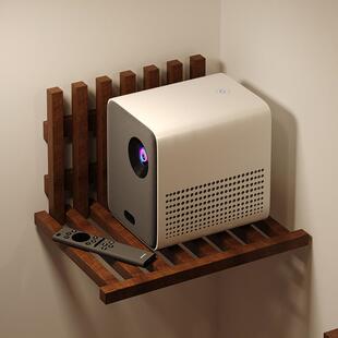 投影仪置物架壁挂支架可折叠橡胶木床头柜卧室家用创意悬空收纳柜