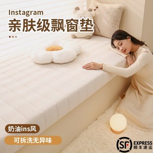 通用高级感2024新款 可拆洗泰迪绒飘窗垫窗台垫四季 阳台垫子定制