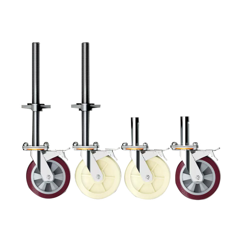 移动脚手架c轮子6寸转向脚轮丝杆升降活动架子8寸滑轮ab刹车万向