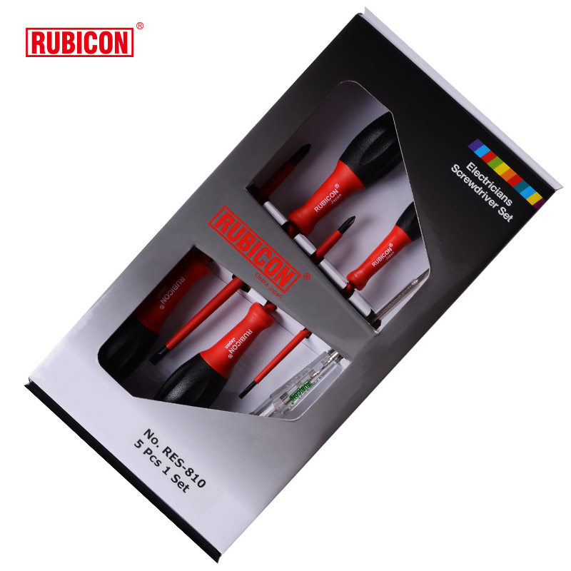 日本正品罗宾汉RUBICON电工十/一字绝缘螺丝批套装 测电笔RES-810
