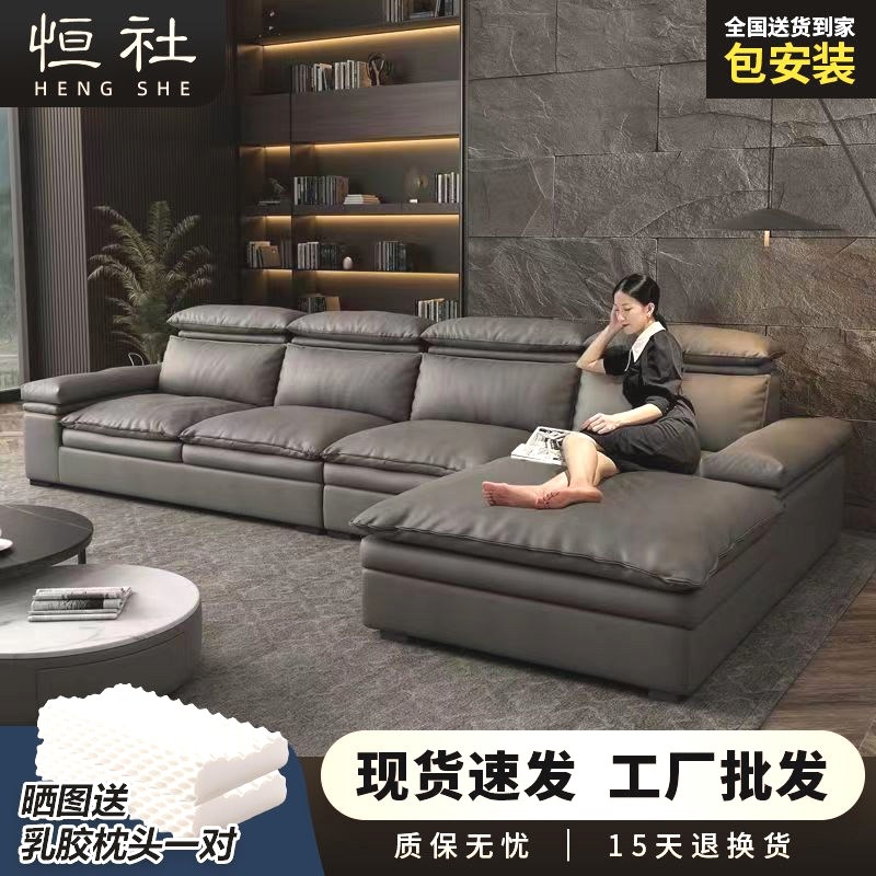 新款科技布沙发客厅小户型卧室免洗超软转角极简布艺沙发意式简约