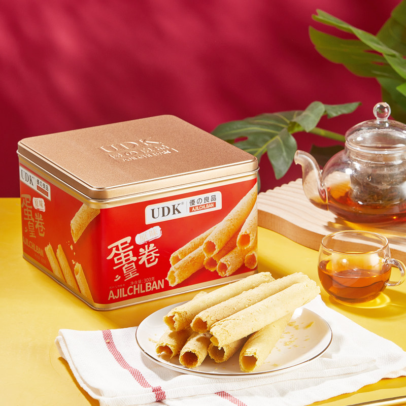 UDK优之良品港式原味蛋卷皇下午茶点心蛋卷礼盒装零食糕点送礼