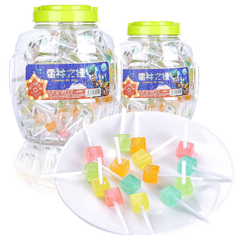 新日期棒棒糖网红锤子糖糖果水果味圣诞切片糖混合味儿童零