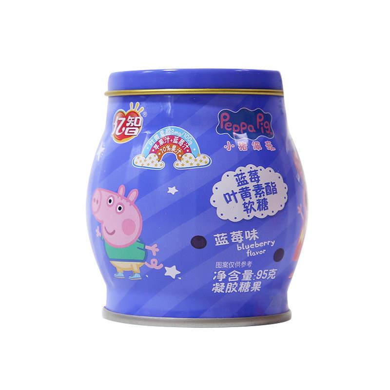 儿童益生菌软糖亿智小猪佩奇儿童软糖益生菌蓝莓果汁罐装小朋友零