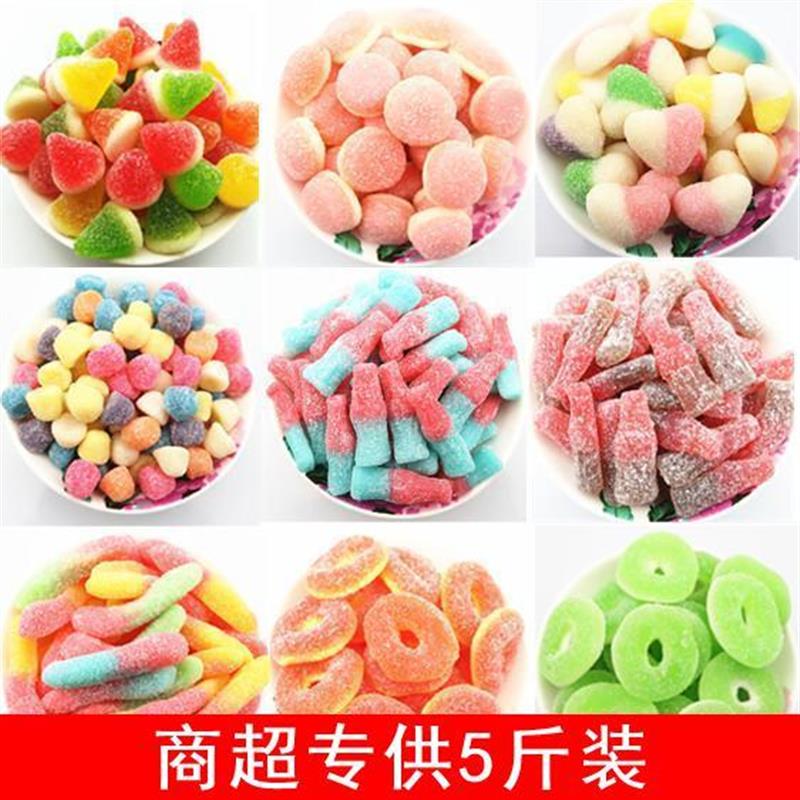 新货5斤包装大袋橡皮糖QQ糖水果软糖爆浆扒皮酸砂 德国口味混