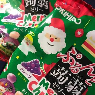 日本进口零食ORIHIRO蒟蒻圣诞果冻低卡0脂肪0卡万圣节吸吸葡萄