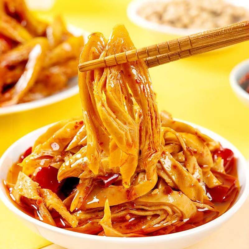新货香辣豆筋丝自贡冷吃豆腐干学生宿舍零食麻辣豆笋腐竹小