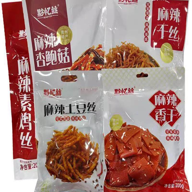 速发贵州特色菜七一麻辣土豆丝干杏鲍菇豆腐香干200g即食美味