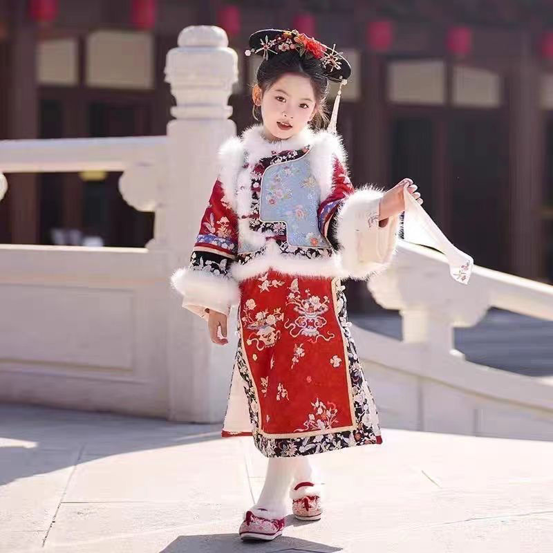 新款汉服拜年儿童女童古