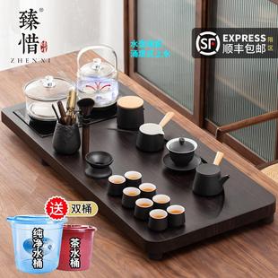 全自动一体功夫茶具整套家用客厅烧水壶茶台 高端月牙茶盘套装
