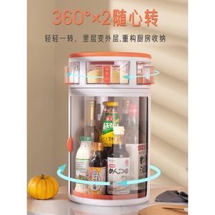 旋转调料置物架家用台面厨房用品大全调味瓶储物柜调味品架收纳盒