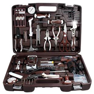 家用手动维修组合工具箱锂电钻多功能家庭修理工具箱 五金工具套装